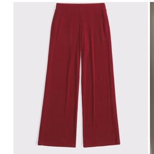 Abercrombie & Fitch Red Wide-Leg Pants